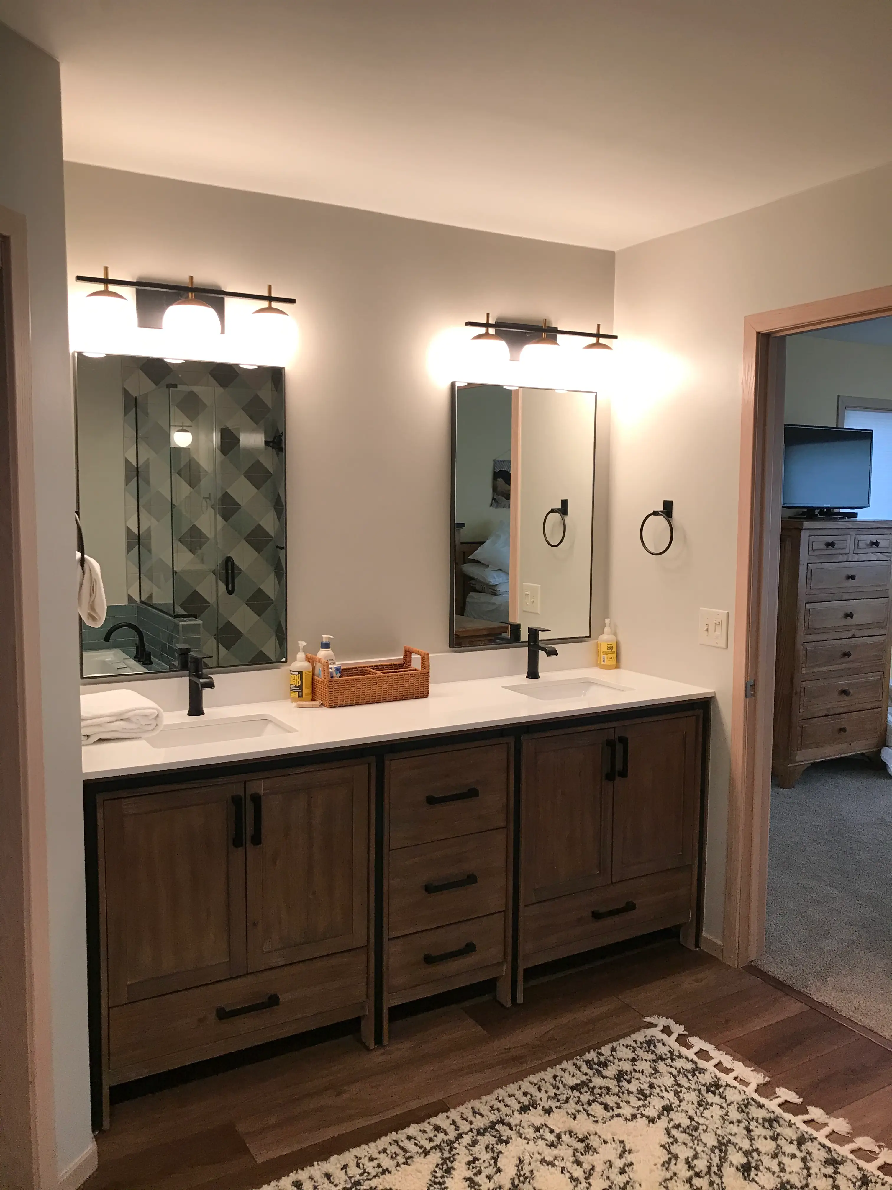 bathroom lighting and finished fixtures in a Lafayette CO home